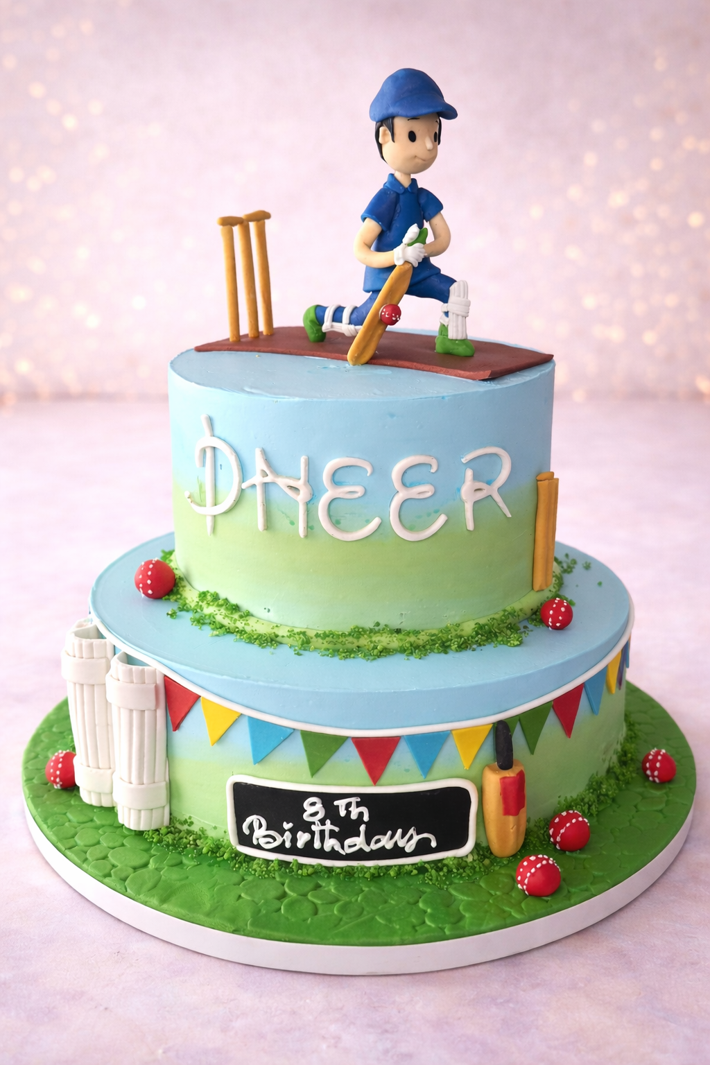 Cricket-Themed Birthday Cake