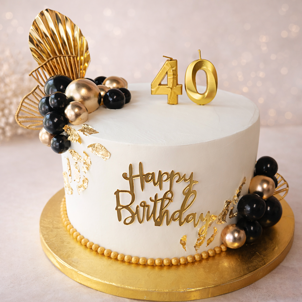 Elegant 40th Birthday Cake