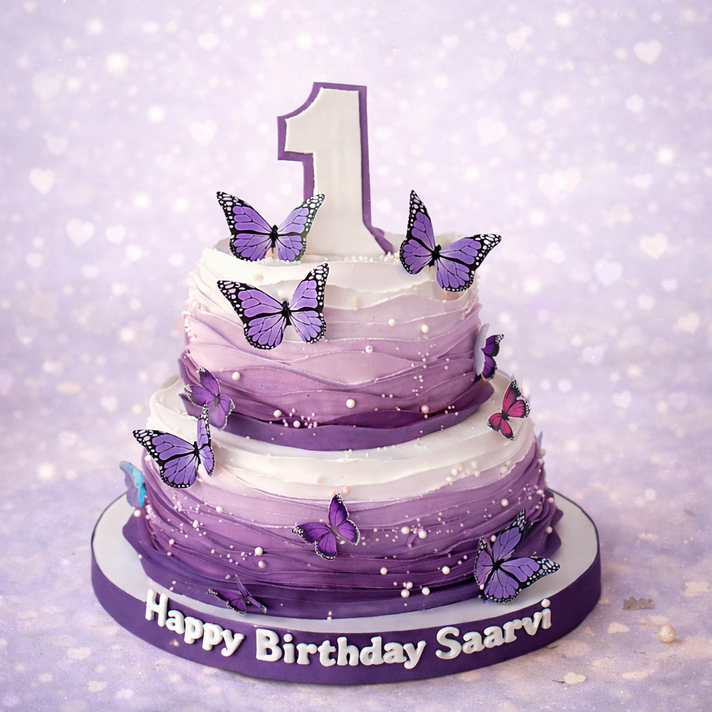 Butterfly Dream – First Birthday Cake