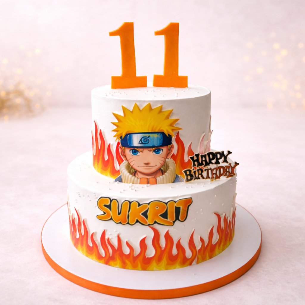 Naruto Flame Birthday Cake