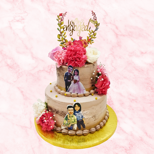 Photo print wedding cake