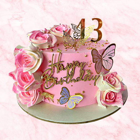 Simple Floral Birthday Cake