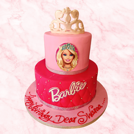 Two-Tier Barbie Birthday Cake