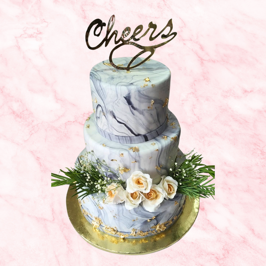 Marble Elegance Wedding Cake