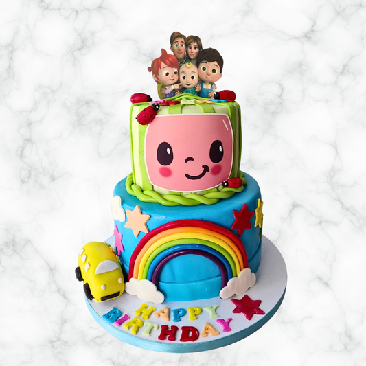 Coco Melon Rainbow Cake