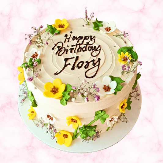Elegant Floral Birthday Cake