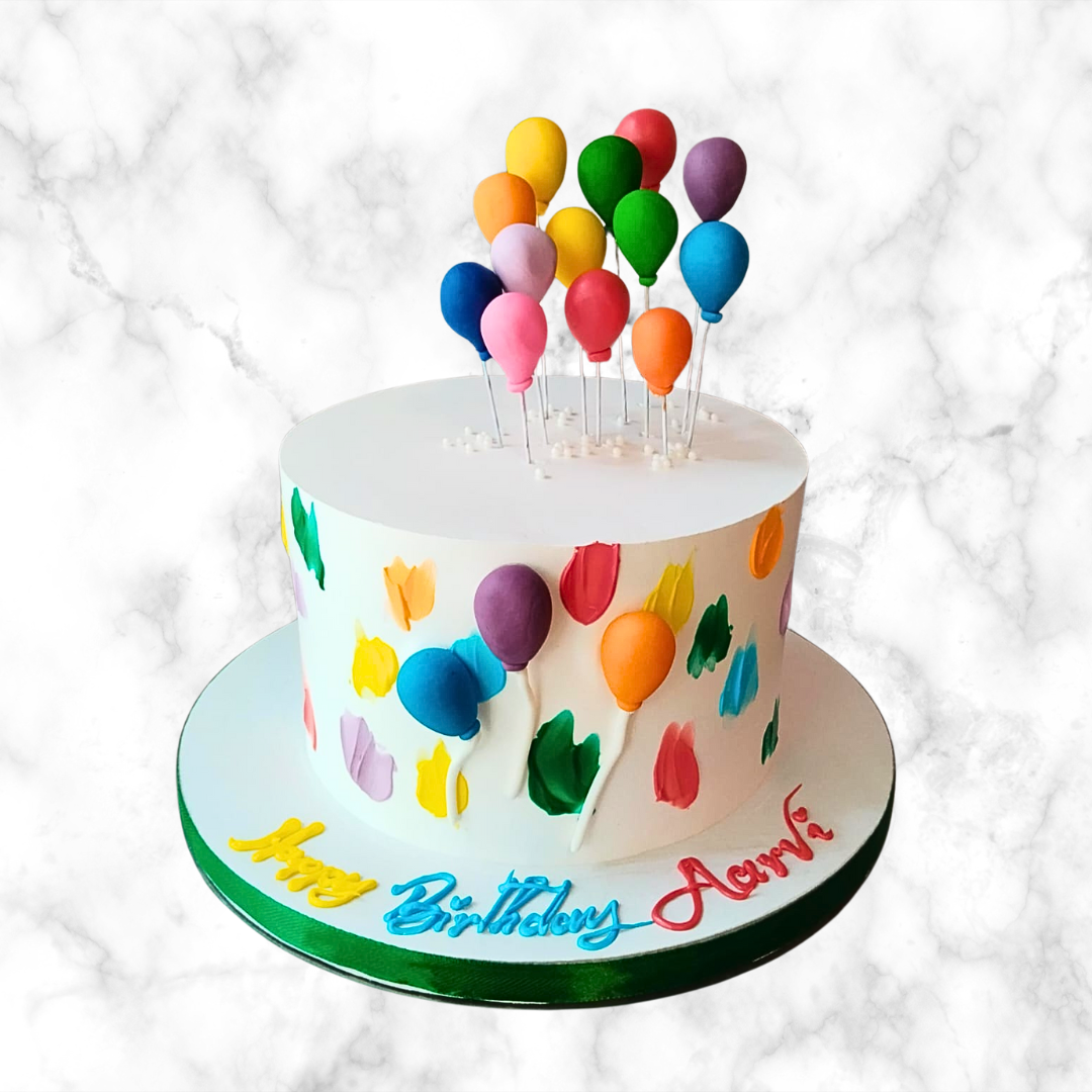 Colorful Balloon Bash Cake