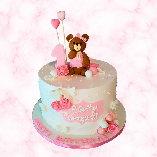 Sweet Teddy 1st Birthday Cake