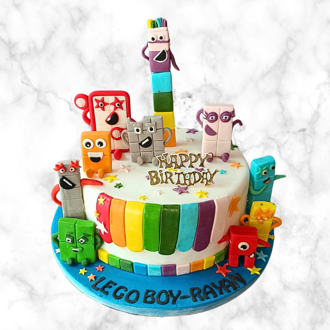 Colorful Numberblocks Birthday Cake