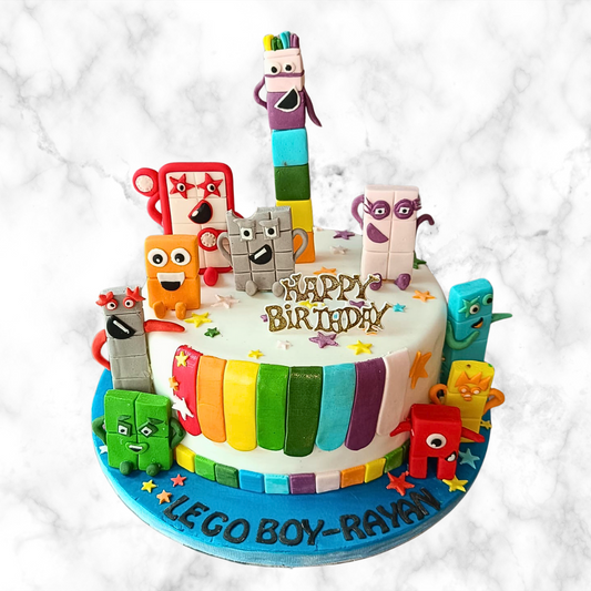 Colorful Numberblocks Birthday Cake