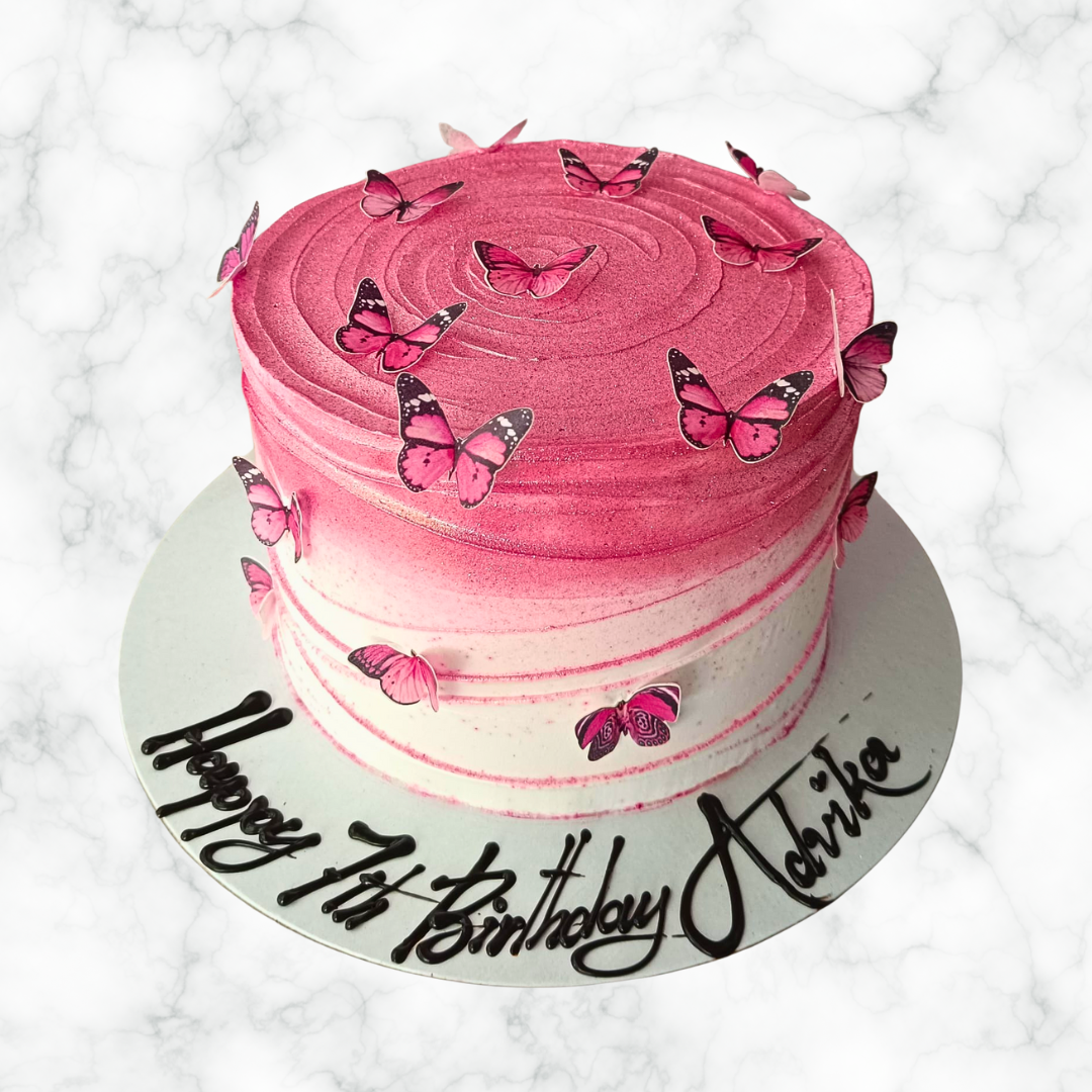 Blushing Butterflies Cake