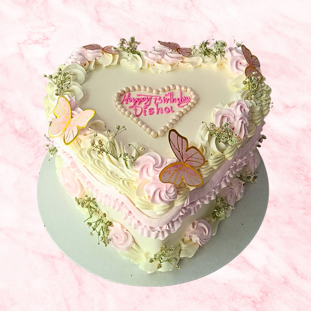 Fluttery Hearts Cake