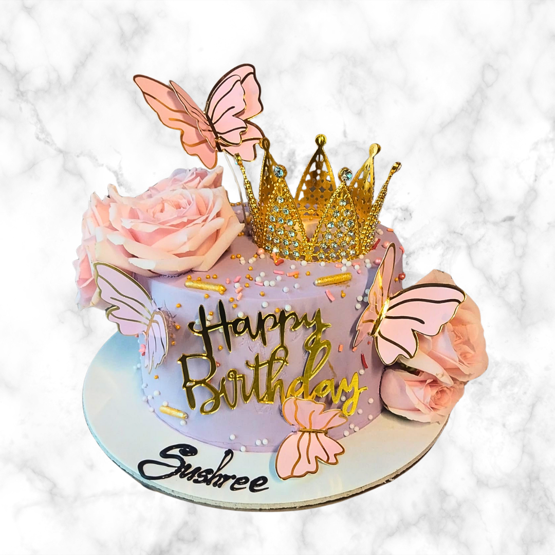 Royal Butterfly Birthday Cake