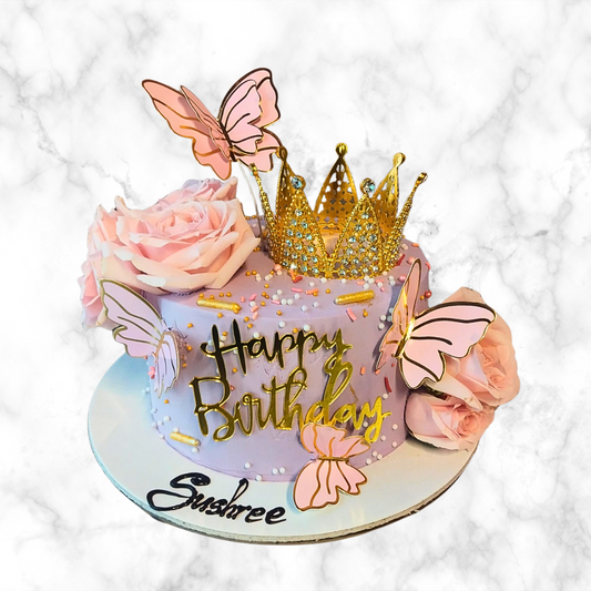 Royal Butterfly Birthday Cake