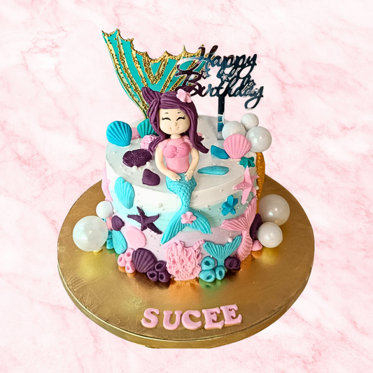 A Mermaid's Delightful Dive Cake