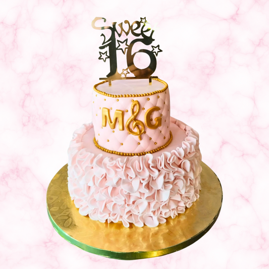 Elegant Sweet 16 Celebration Cake