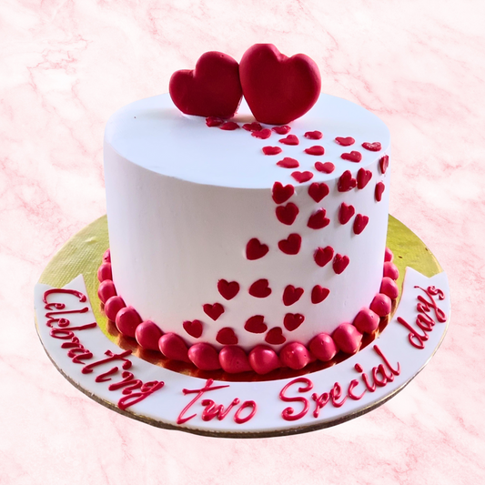 Anniversary Twin Heart Cake