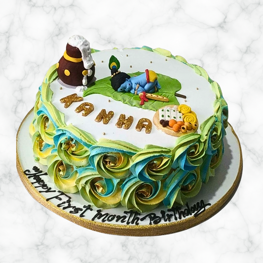 Krishna Floral Cake