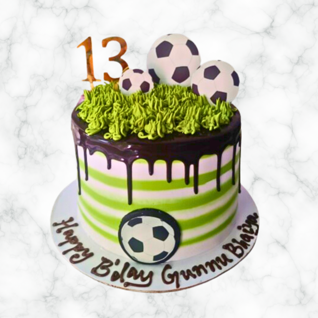Chocolate Drip Football Cake