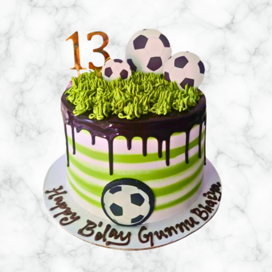 Chocolate Drip Football Cake