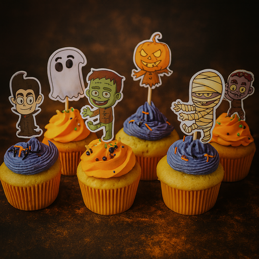 Halloween Cupcakes with Toppers (Box of 6)
