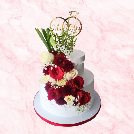 Rose Wedding Cake for Mr. & Mrs