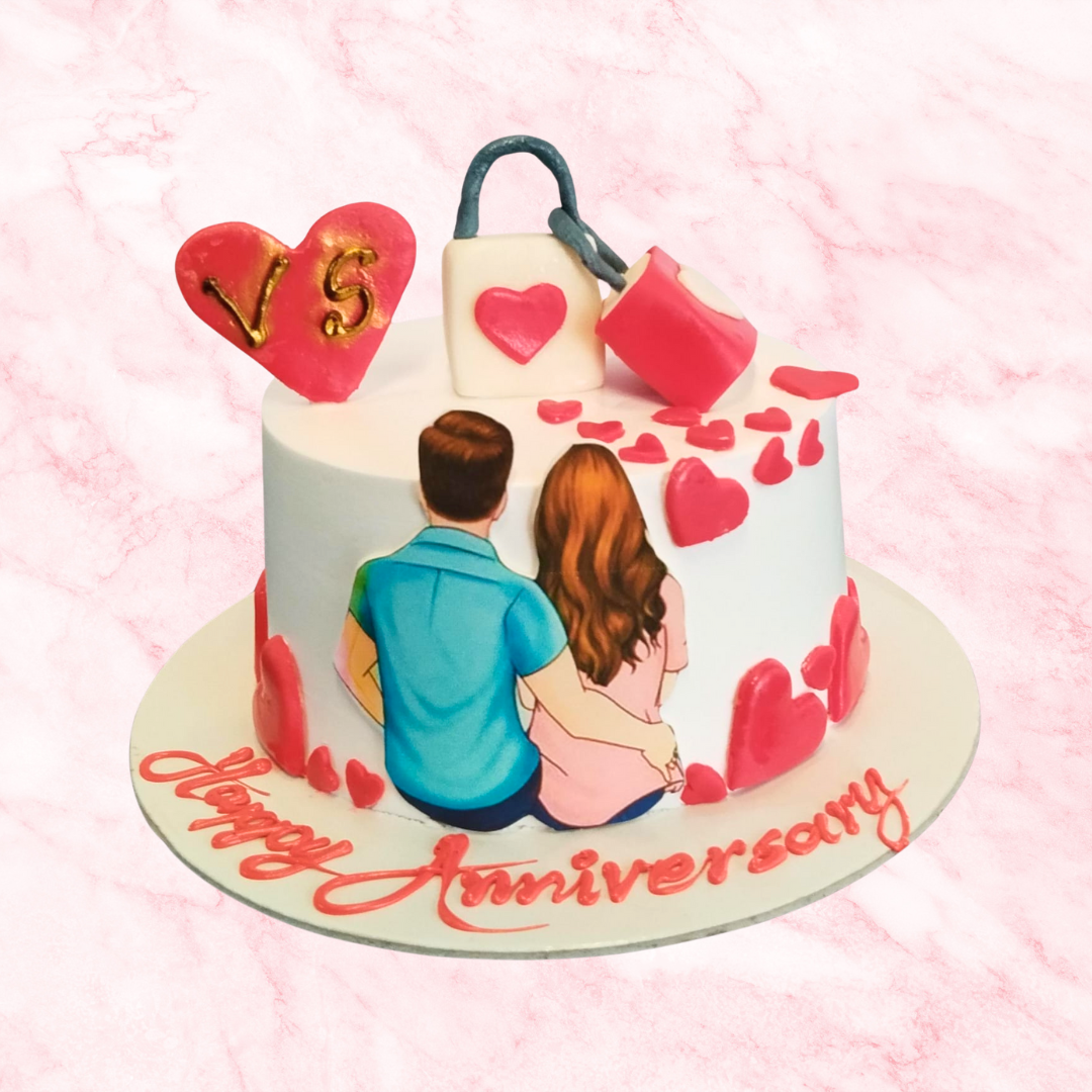 Hearts Entwined Cake