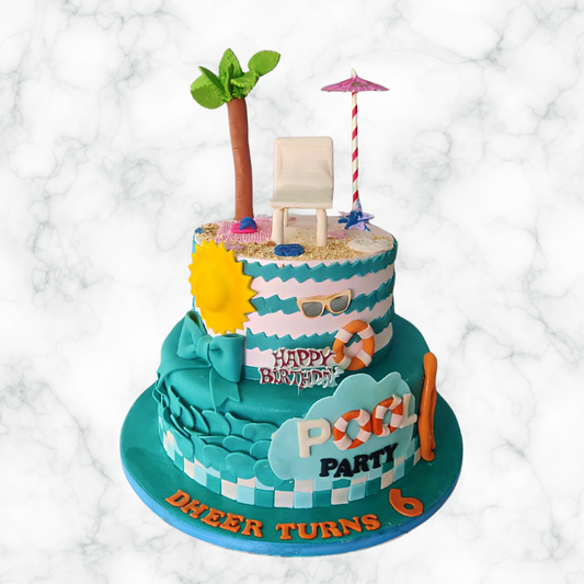 Pool Party Theme Cake