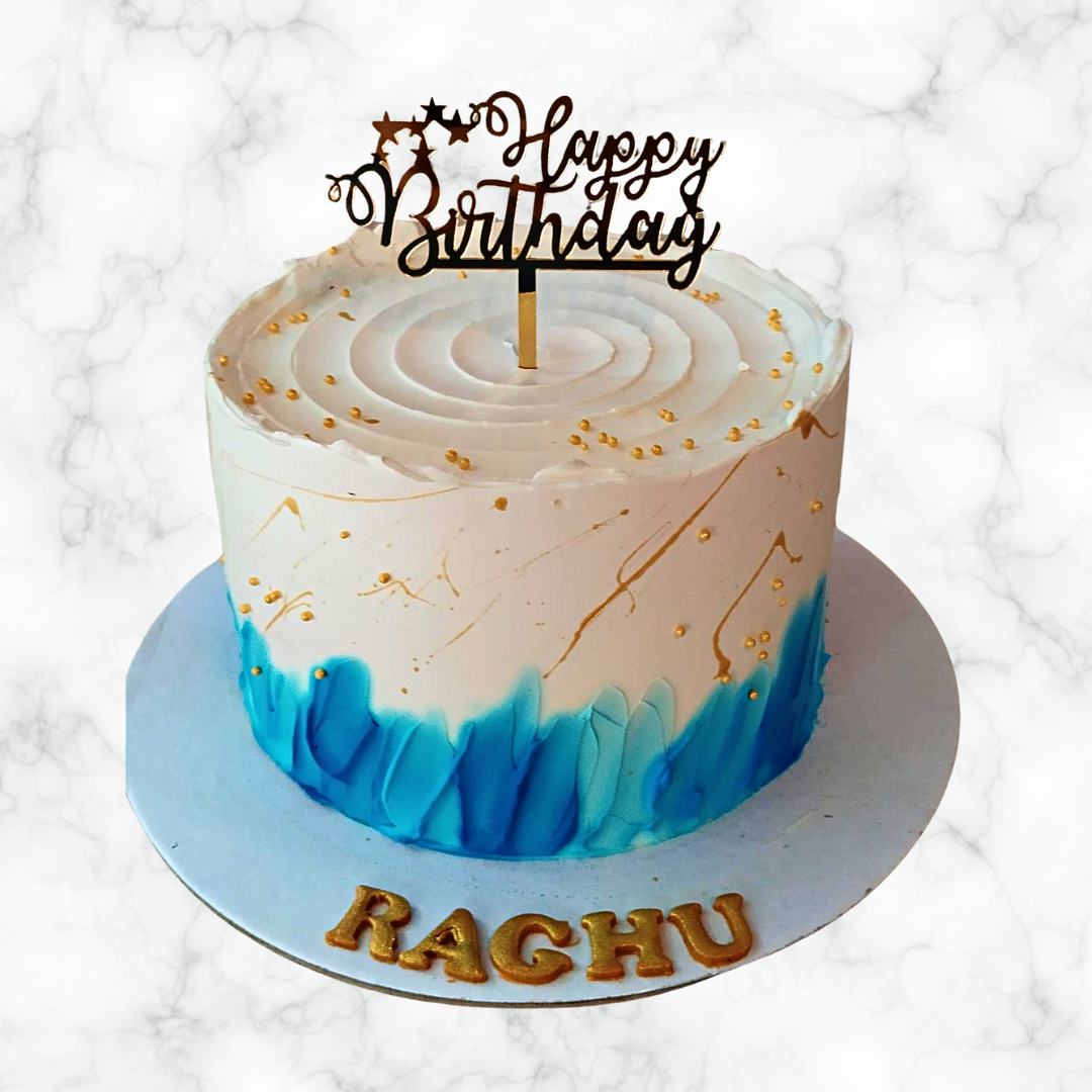 Elegant Blue and White Cake