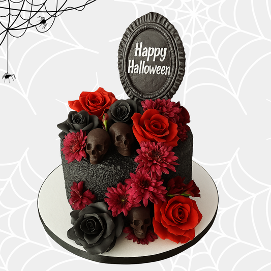 Midnight Rose Halloween Cake