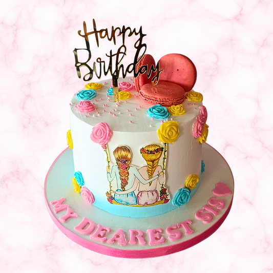 Sisterly Love Birthday Cake