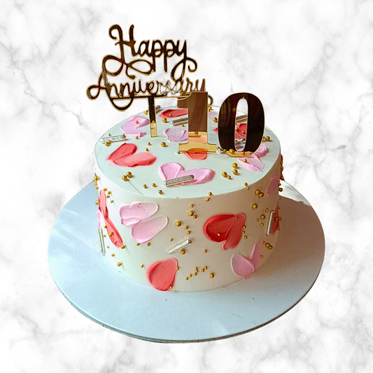 Romantic 10th Anniversary Cake