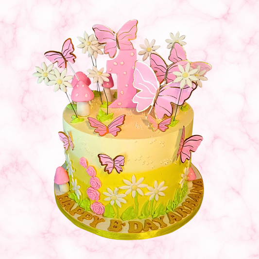 Butterfly Garden Birthday Cake