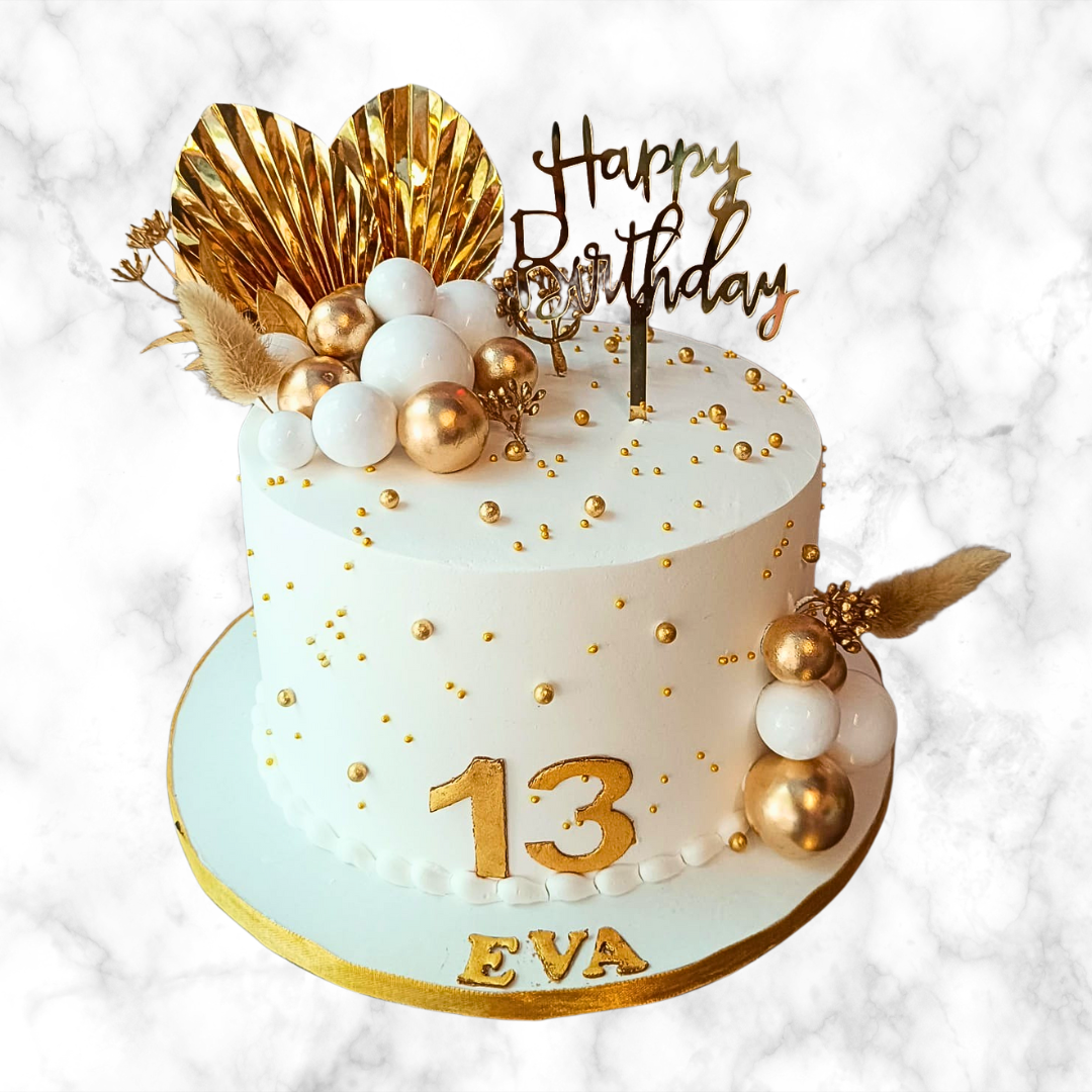Golden Glam Birthday Cake