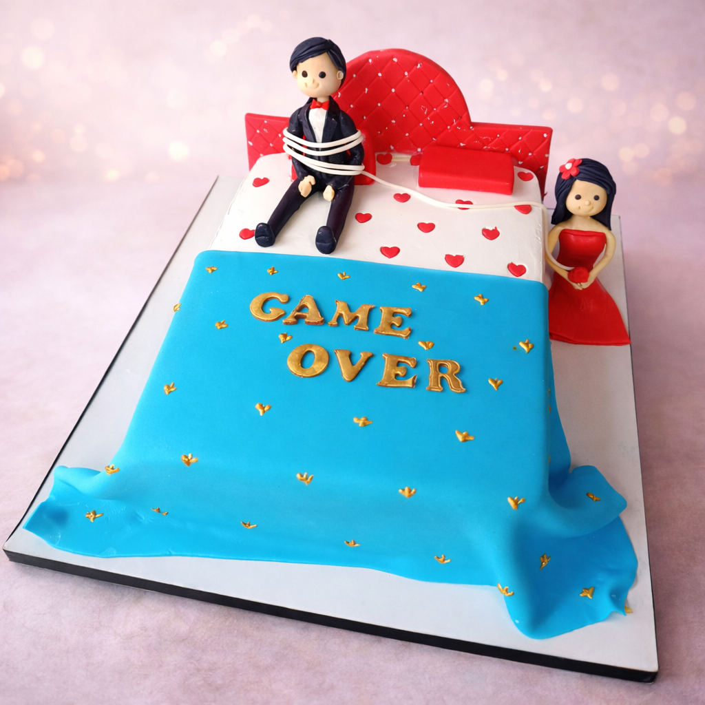 Playful Game-Over Theme Cake
