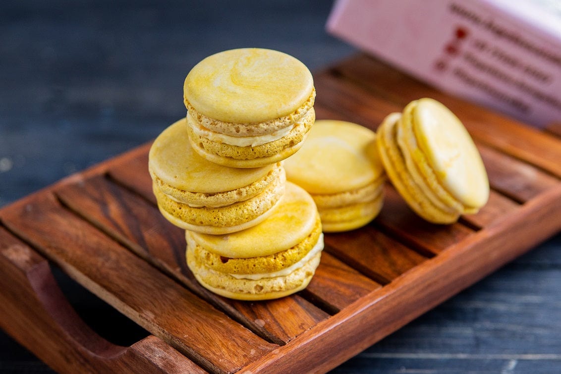 legateaucakes Mango Cheesecake Macarons (Box of 5)