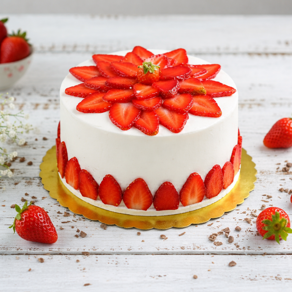 Strawberry & Cream Cake