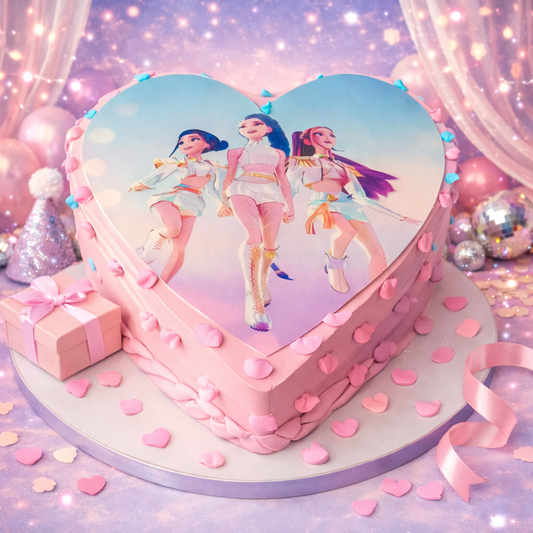 Pastel K-Pop Dream Heart Cake