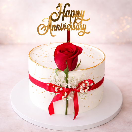 Elegant Anniversary Rose Cake