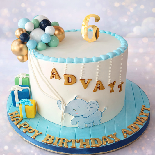 Elephant Balloon Birthday Cake