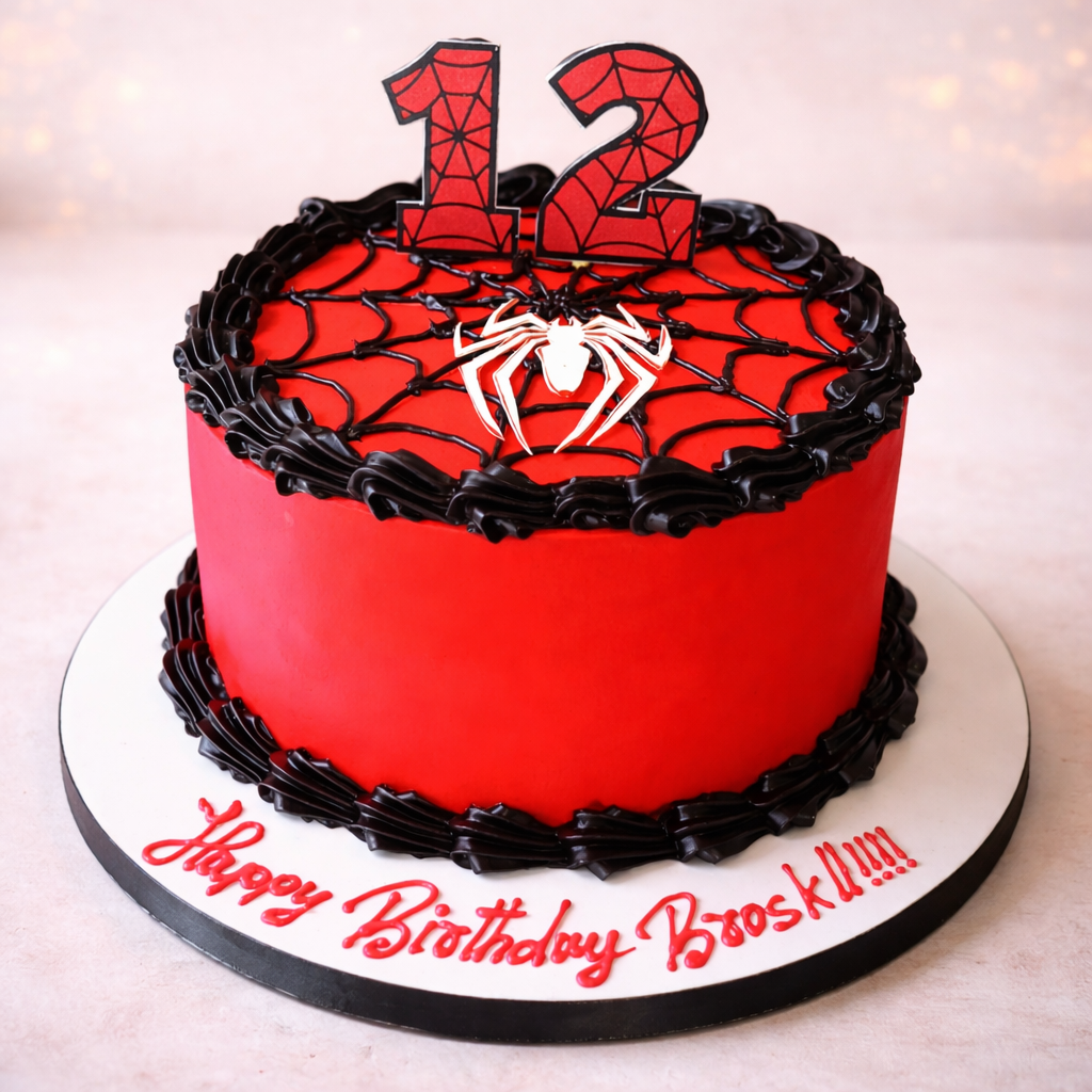 Spider-Man Web Birthday Cake