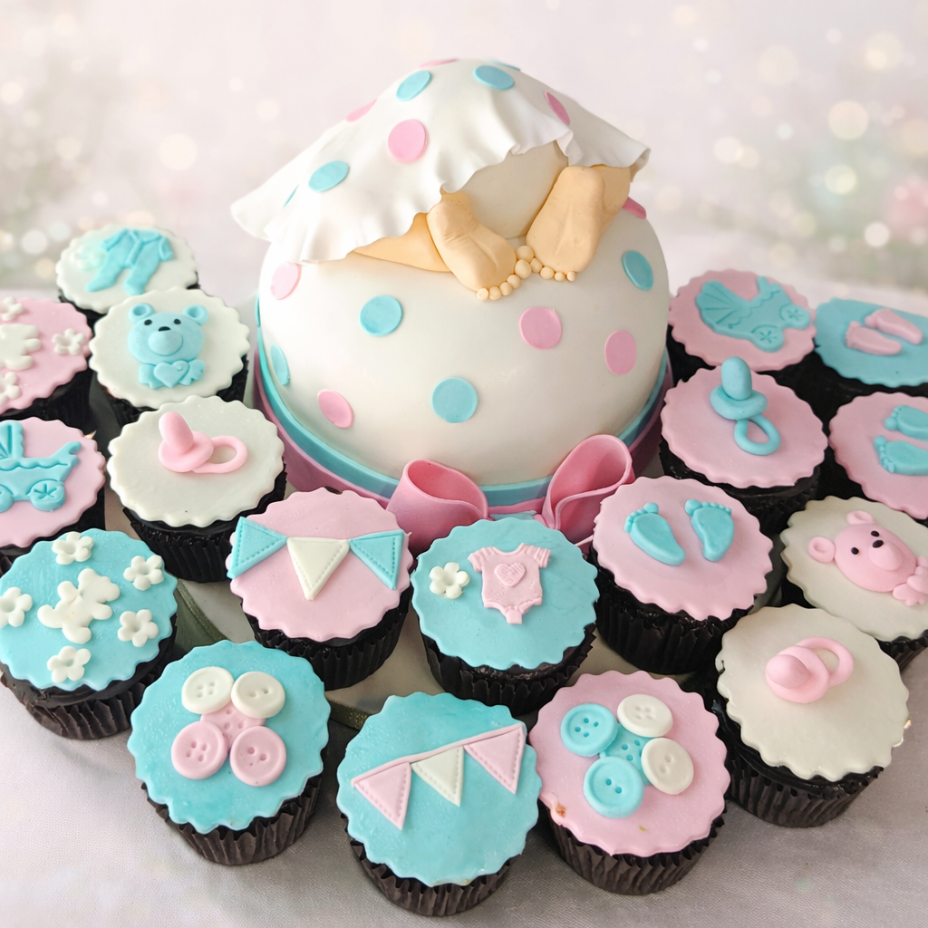 Sweet Baby Celebration Cake & 18 Cupcake Set
