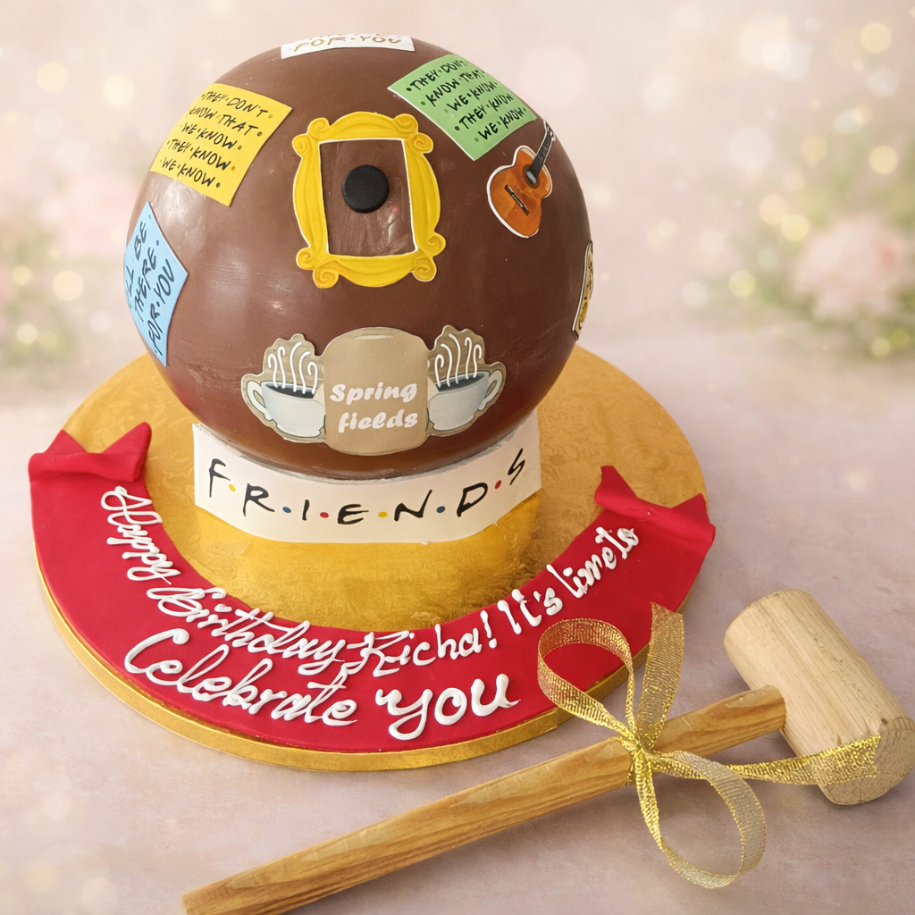 Friends-Themed Celebration Pinata Cake
