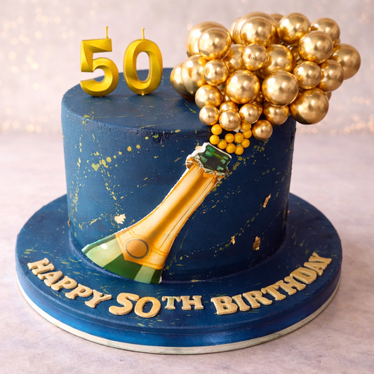 Golden 50 Celebration Cake