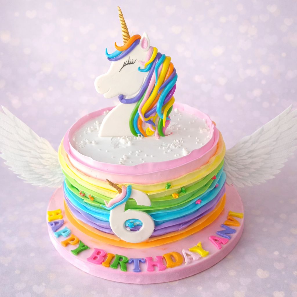 Unicorn Rainbow Birthday Cake