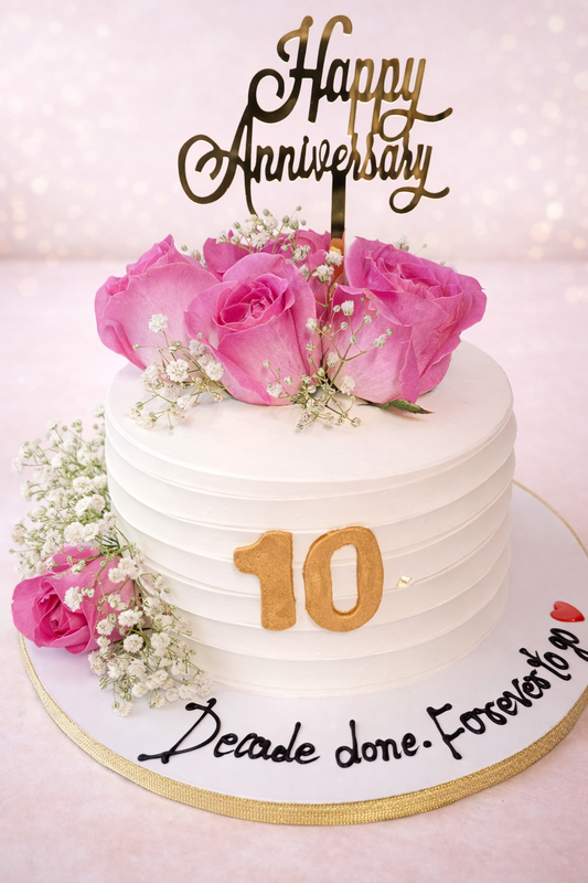 Elegant Rose Anniversary Cake