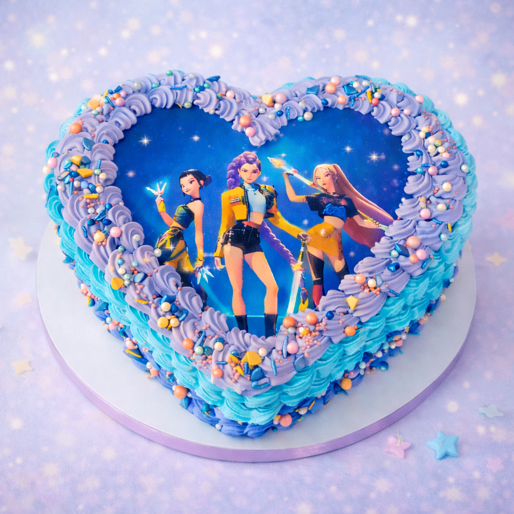 K-Pop Demon Hunters Heart Cake