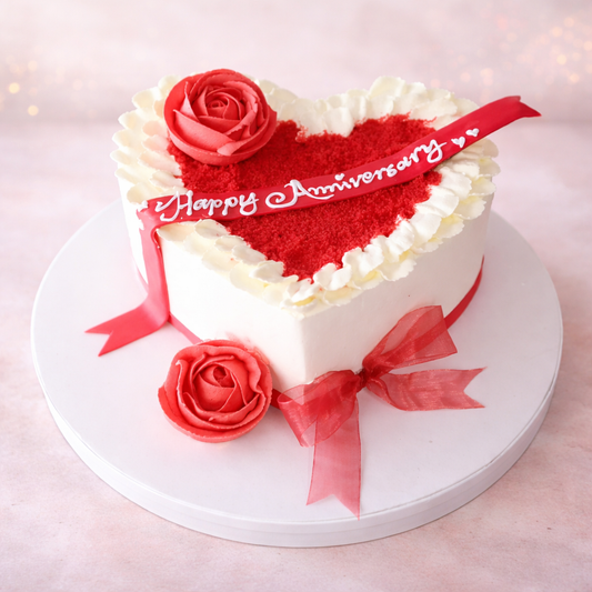 Classic Heart Anniversary Cake