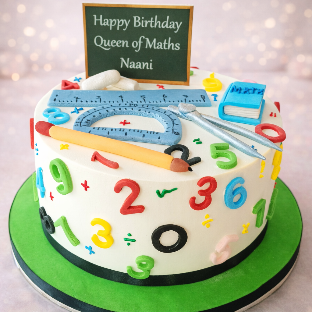 Queen of Maths Celebration Cake