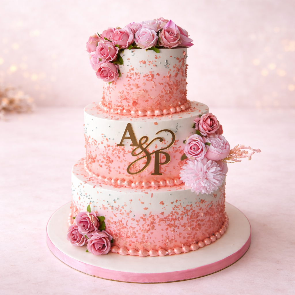 Elegant Floral Tiered Cake